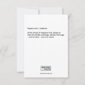 「ヒッピー・クラテスおもしろいタル」がんカード (裏面)