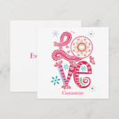 ヒッピー・グルーヴィー・ラブ・サイン・サンダーコーブ 招待状 (正面/裏面)