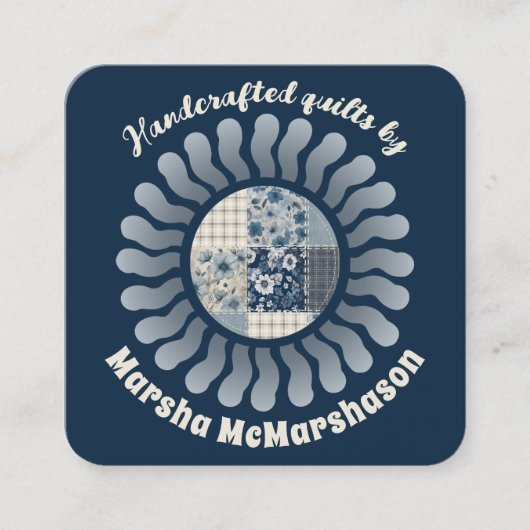 ヒッピー・サンキルターキルティング裁縫シーストレス スクエア名刺 (正面)