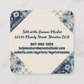 ヒッピー・サンキルターキルティング裁縫シーストレス スクエア名刺 (裏面)