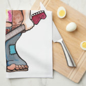 ヒッピー・サンタさんは「クールユール（キリスト降誕祭）」と言う キッチンタオル (四つ折り)