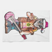 ヒッピー・サンタさんは「クールユール（キリスト降誕祭）」と言う キッチンタオル (横)