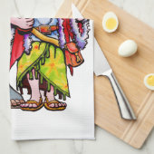 ヒッピー・サンタカップル キッチンタオル (四つ折り)