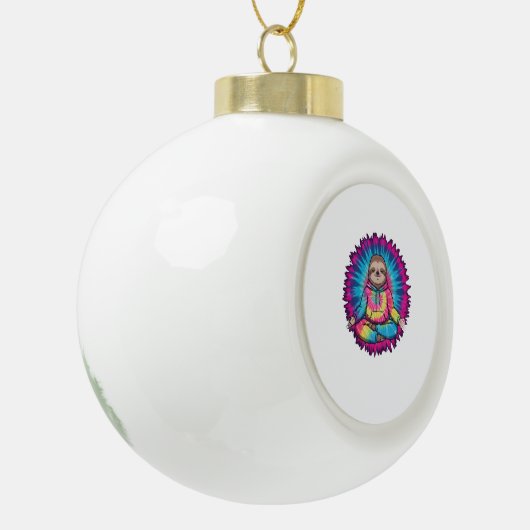 ヒッピー・スロス平和サイン・タイディ セラミックボールオーナメント (左)