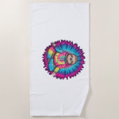 ヒッピー・スロス平和サイン・タイディ ビーチタオル (正面)