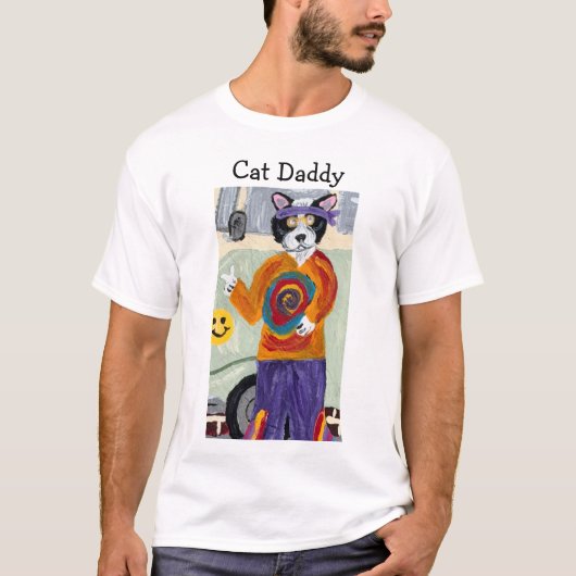 ヒッピー・タキシードキャット Tシャツ (正面)