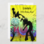 ヒッピー・ディスコ・レトロ・パーティの招待状 招待状 (正面/裏面)