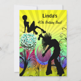 ヒッピー・ディスコ・レトロ・パーティの招待状 招待状