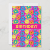 ヒッピー ハッピー バースデー 1960年代 レトロ 60歳 誕生日パーティー 招待状 (正面)