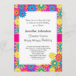 ヒッピー ハッピー バースデー 1960年代 レトロ 60歳 誕生日パーティー 招待状