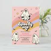 ヒッピー ハロウィン スプーキー ワン 誕生日 招待状 (スタンド正面)
