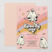 ヒッピー ハロウィン スプーキー ワン 誕生日 招待状 (正面/裏面)