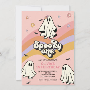 ヒッピー ハロウィン スプーキー ワン 誕生日 招待状