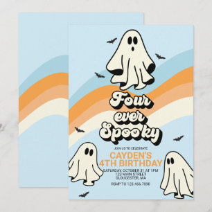 ヒッピー ハロウィン レトロ ゴースト フォーエバー スプーキー 招待状