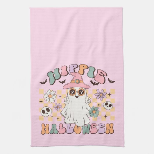 ヒッピー・ハロウィーン キッチンタオル (縦)
