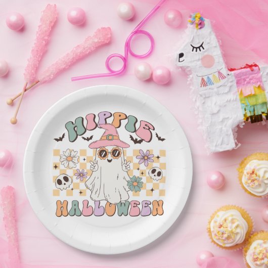 ヒッピー・ハロウィーン ペーパープレート (パーティー)