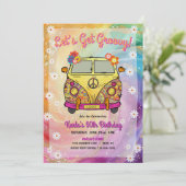 ヒッピー・バースデー・パーティーの招待状とゲーム 招待状 (スタンド正面)