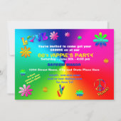 ヒッピー・パーティーの招待状（1960年代）- 鮮やかな色彩 招待状 (裏面)