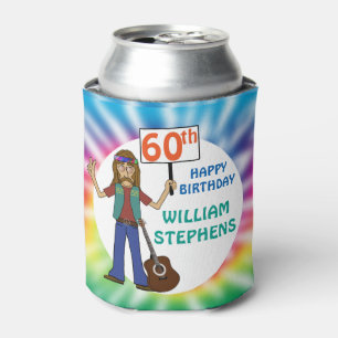 ヒッピー·ヒッピー·絞り染め第60回誕生日パーティー 缶クーラー
