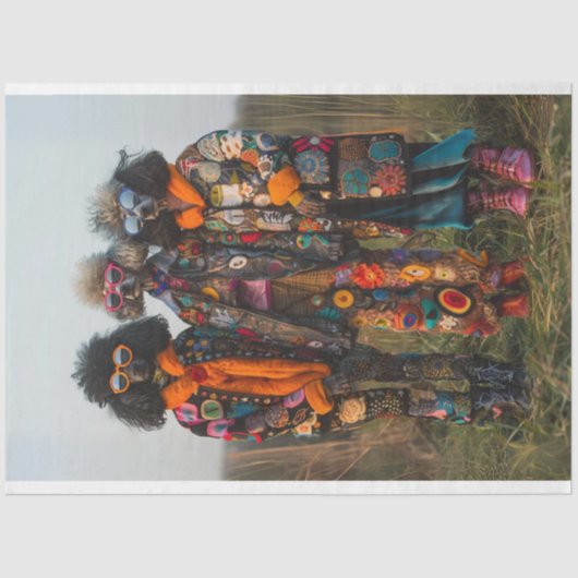 ヒッピー・ヒップスター標準プードルシスターズ・デコページ 薄葉紙 (正面)