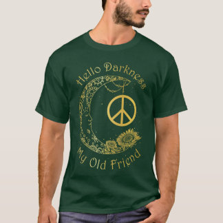 ヒッピー ビンテージ こんにちは暗闇古き友よ Tシャツ