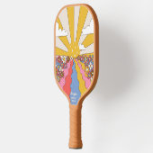 ヒッピー"ピックボール"サンセットカラフルレトロカスタム ピックルボールラケット (左)