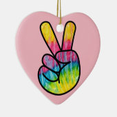 ヒッピー・ピースサイン磁器オーナメント セラミックオーナメント (右)