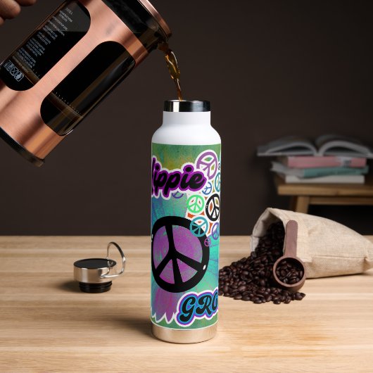 ヒッピー ピース タイダイ グルーヴィー マグボトル ウォーターボトル (コーヒー)