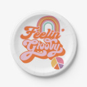 ヒッピー・フィーリンの溝深い虹の平和サイン ペーパープレート (正面)