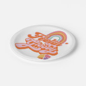 ヒッピー・フィーリンの溝深い虹の平和サイン ペーパープレート (アングル)