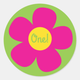 ヒッピー・フラワーキッドの誕生日パーティー ラウンドシール