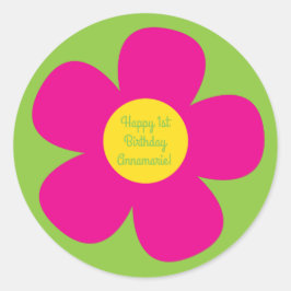 ヒッピー・フラワーキッドの誕生日パーティー ラウンドシール