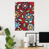 ヒッピー・フラワーパワーポスター ポスター (ホームオフィス)