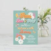 ヒッピー フラワーパワー 70年代 60年代 誕生日パーティー招待状 招待状 (スタンド正面)