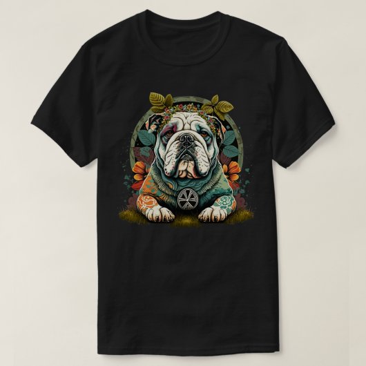 ヒッピー・ブルドッグ2 Tシャツ (デザイン正面)