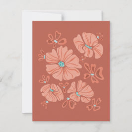 ヒッピー・ブルームズ：抽象的な赤い花のパワーアート