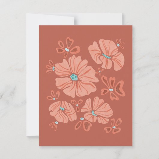 ヒッピー・ブルームズ：抽象的な赤い花のパワーアート (正面)