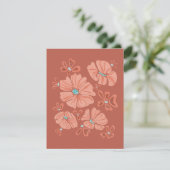 ヒッピー・ブルームズ：抽象的な赤い花のパワーアート (スタンド正面)