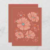 ヒッピー・ブルームズ：抽象的な赤い花のパワーアート (正面/裏面)