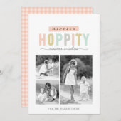 ヒッピー・ホッピティ・イースター |フォトコラージュ復活祭 シーズンカード (正面/裏面)