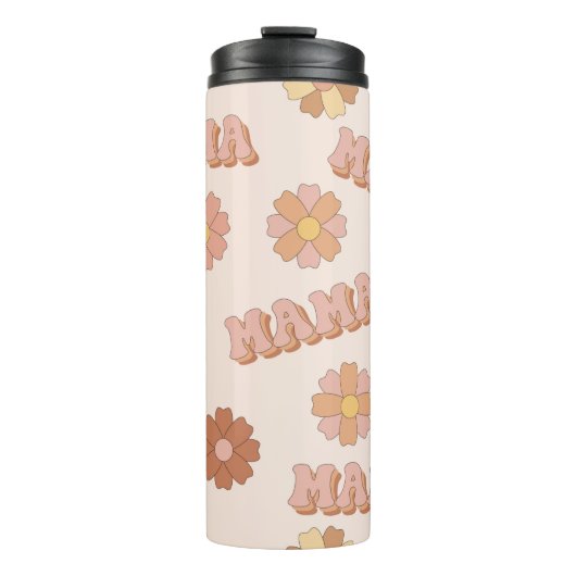 ヒッピー・ママのシームレスパターン。Groovy背景。M タンブラー (正面)