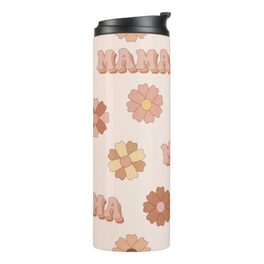 ヒッピー・ママのシームレスパターン。Groovy背景。M タンブラー (回転左)