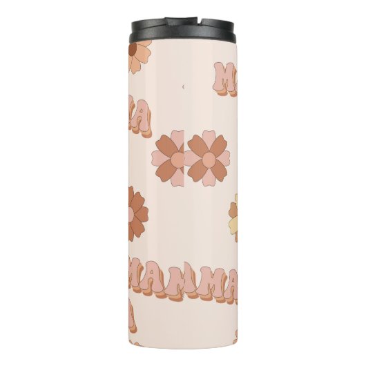 ヒッピー・ママのシームレスパターン。Groovy背景。M タンブラー (裏面)