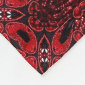 ヒッピー・モロッコマルーンワイン・ブルゴーニュ・ボヘミア フリースブランケット (角)