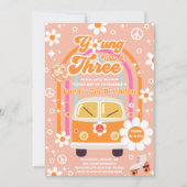 ヒッピー・ヤング・ワイルド＆スリー・グルービー 3歳の誕生日 招待状 (正面)