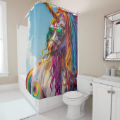 ヒッピー・ユニコーン シャワーカーテン (インサイチュ)
