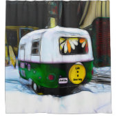 ヒッピー·ライフは旅の旅ですゴー·レトロ·キャンパー シャワーカーテン (正面)