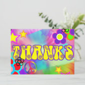 ヒッピー レインボー レトロ サンクス カード (スタンド正面)