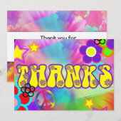 ヒッピー レインボー レトロ サンクス カード (正面/裏面)