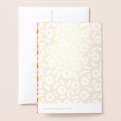 ヒッピー・レトロデイジーフローラ赤ちゃんシャワー招待 箔カード (裏面封筒付き)